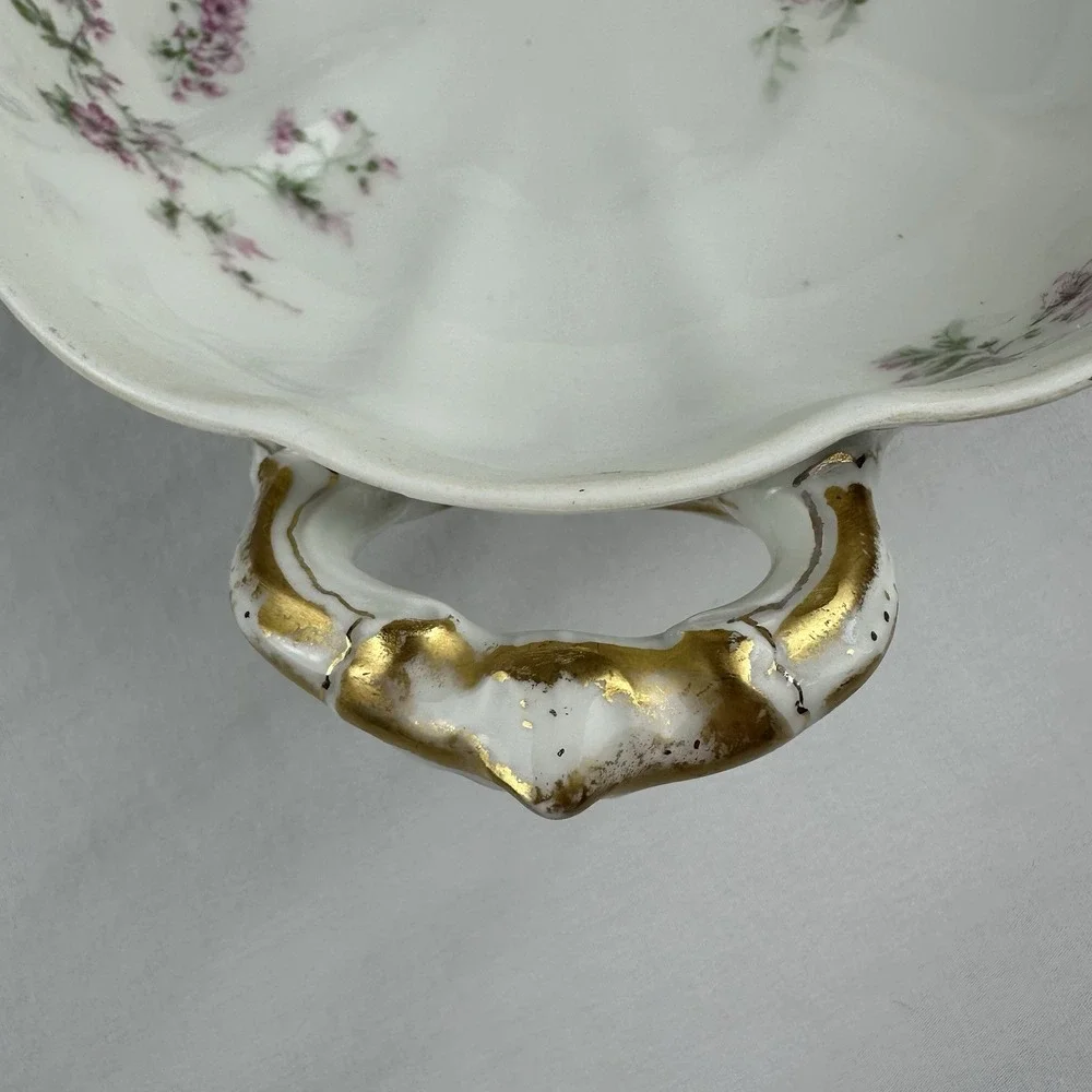 Antique Haviland Limoges Covered Tureen Schleiger 19 Blank 1 Pink Floral Gilt